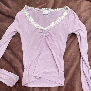 Out From Under Diana Layering Lace-Trim Henley Top